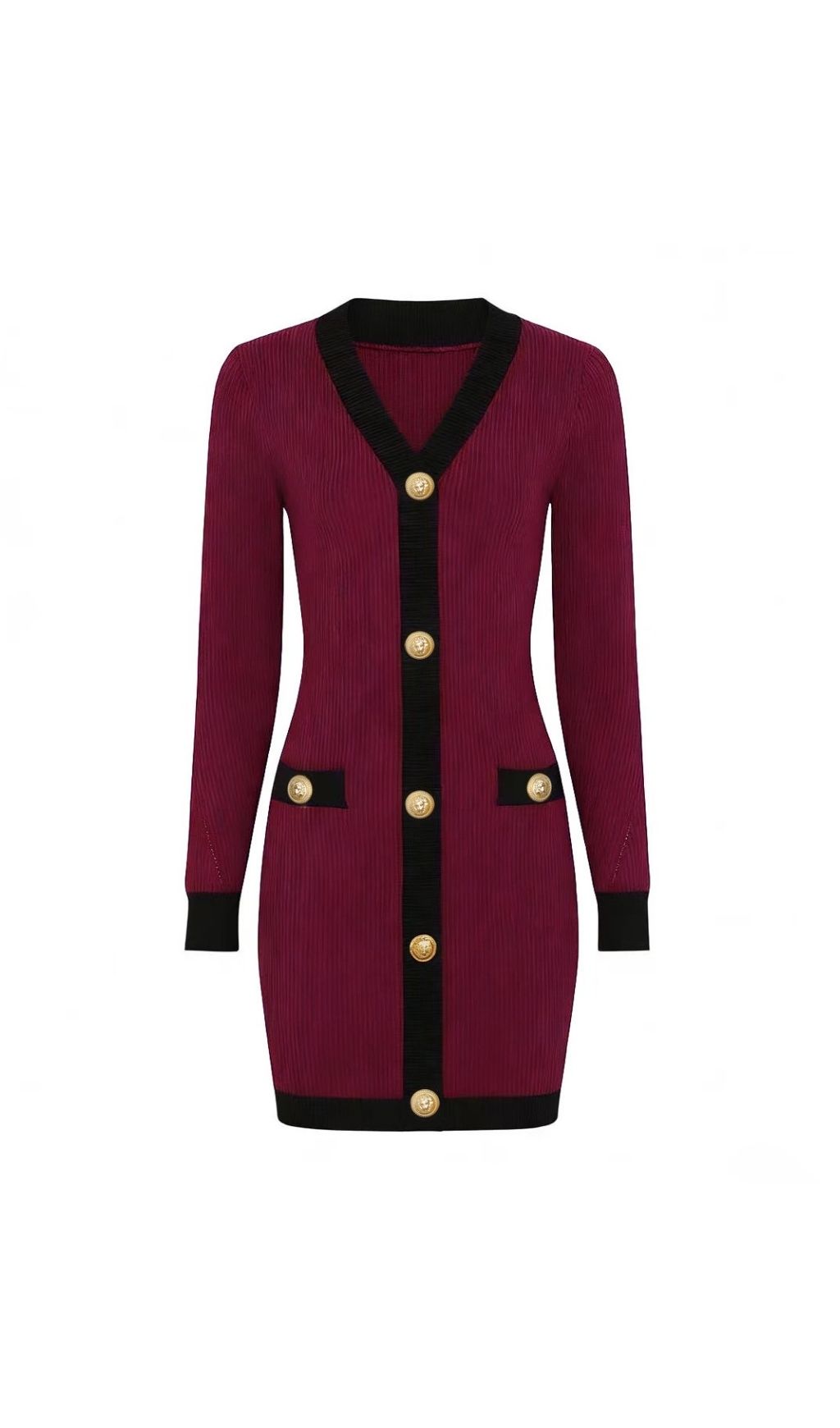 Fashionslee Women Kavita Knit Long Sleeve Mini Dress