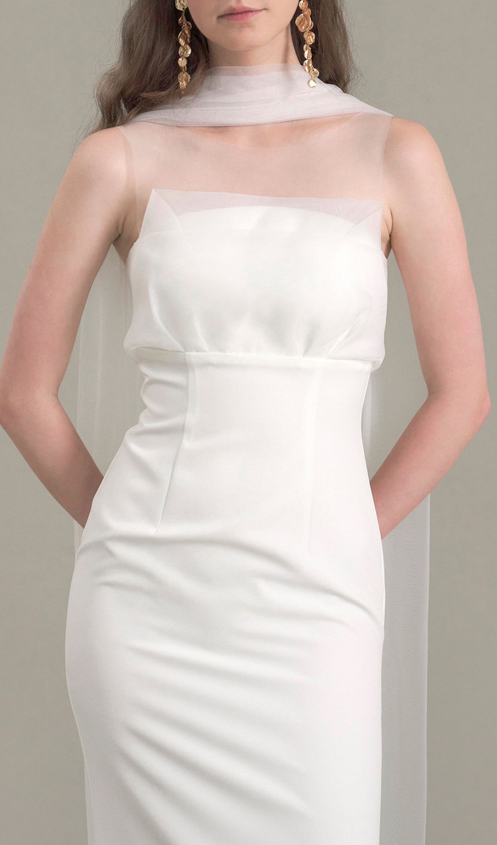 66609bee82981a87f9b59ea7c9bdab31.jpg Fashionslee Women Jalene White Mesh Wedding Dress