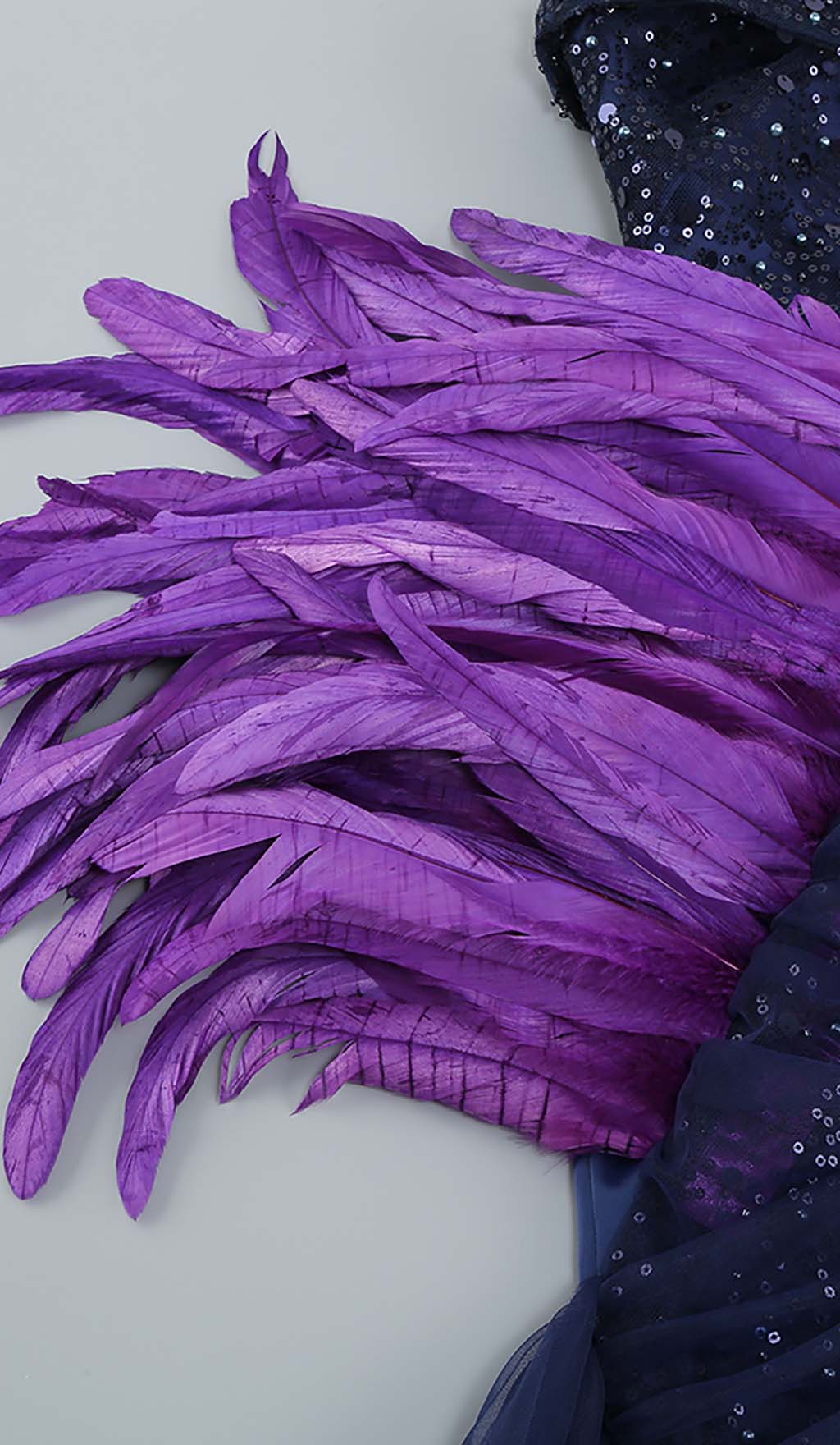 TRENDING PURPLE FEATHER MIDI DRESS - OWNCI TRENDING PURPLE FEATHER MIDI DRESS - OWNCI