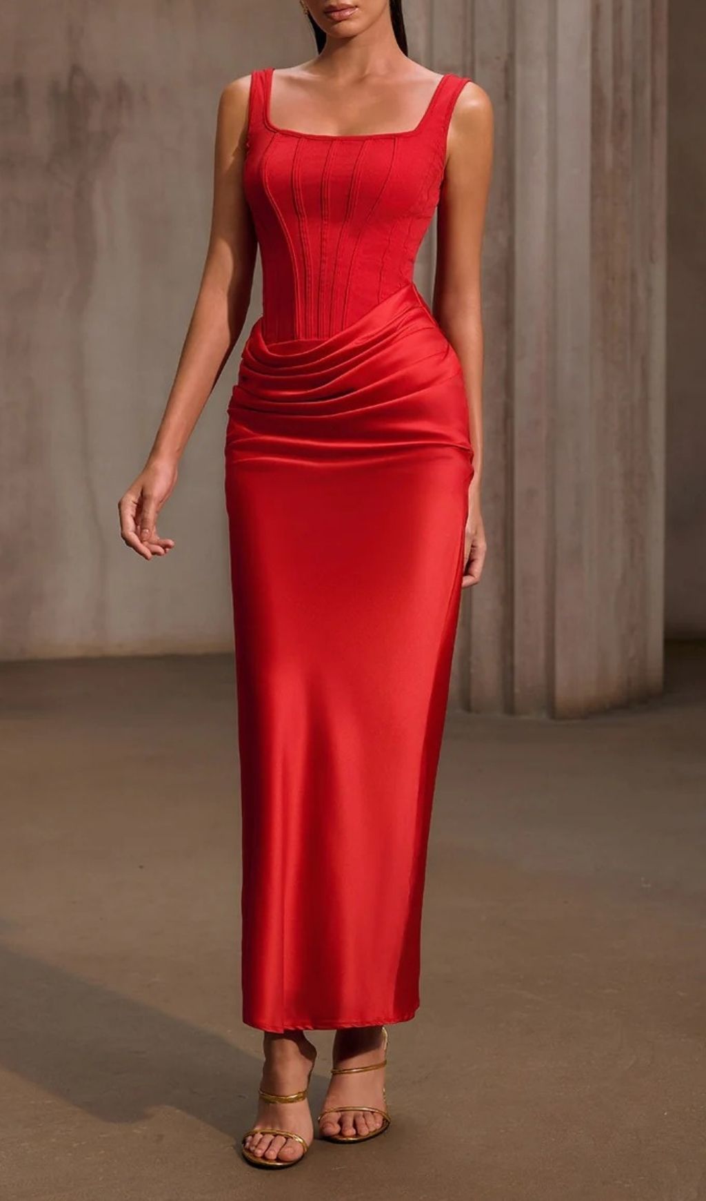 66ac1cce4a023ce7a3521467afd93216.jpg Fashionslee Women Nexilyx Red Corset Satin Maxi Dress