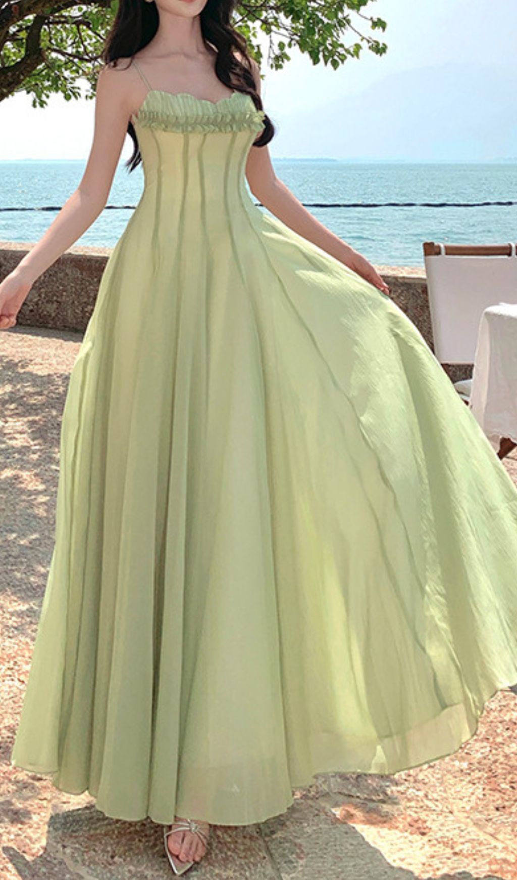66f8a17809b7e83084829b3a8eb77f37.jpg Fashionslee Women Fala Green Strappy Maxi Dress