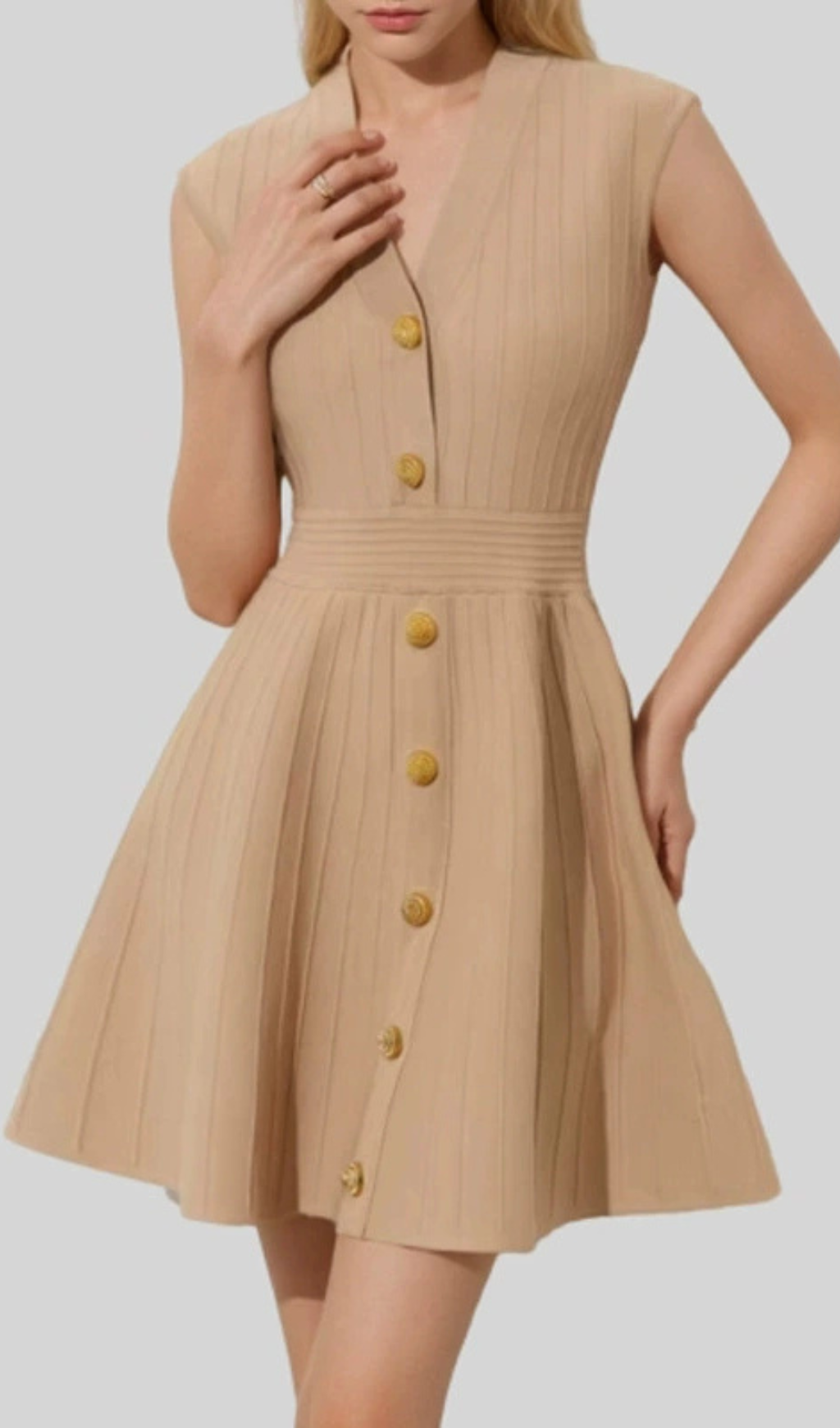 Fashionslee Women Helen Knit Sleeveless Mini Dress
