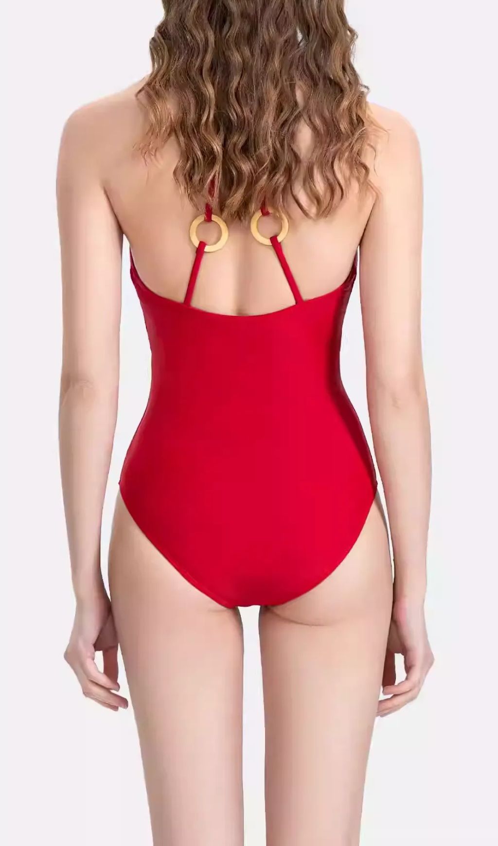 Fashionslee Women Ginevra Red Cutout One-Piece Swimsuit