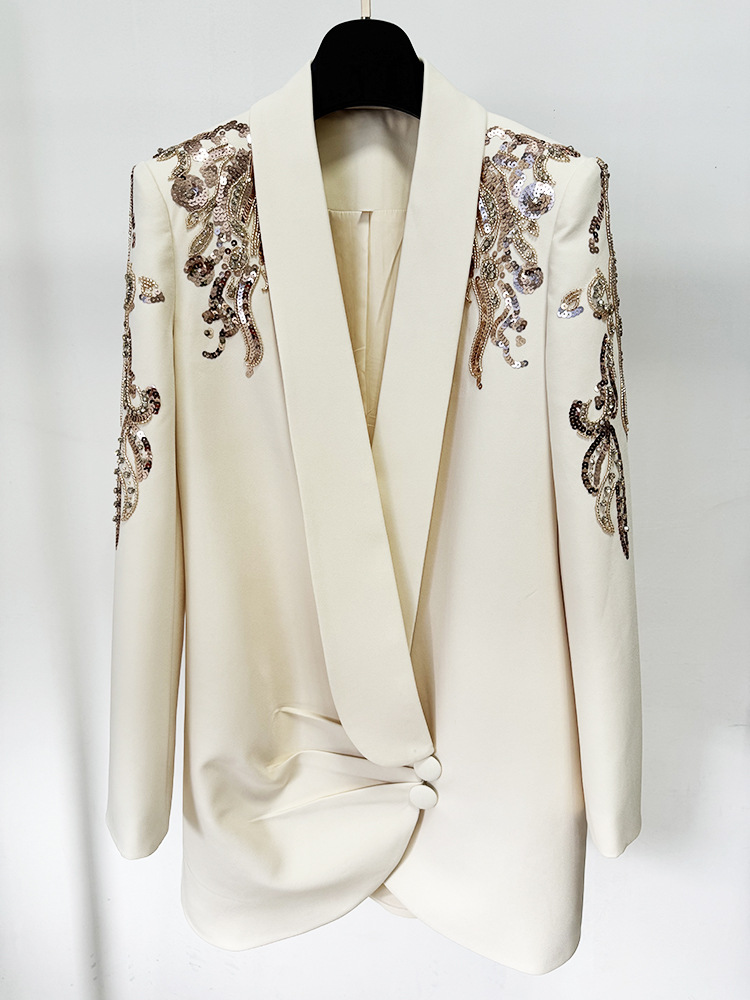 675c61dfe10553f8d48e0f8a5152bc36.jpg Fashionslee Women Camilo Sequin Ruched Blazer Dress