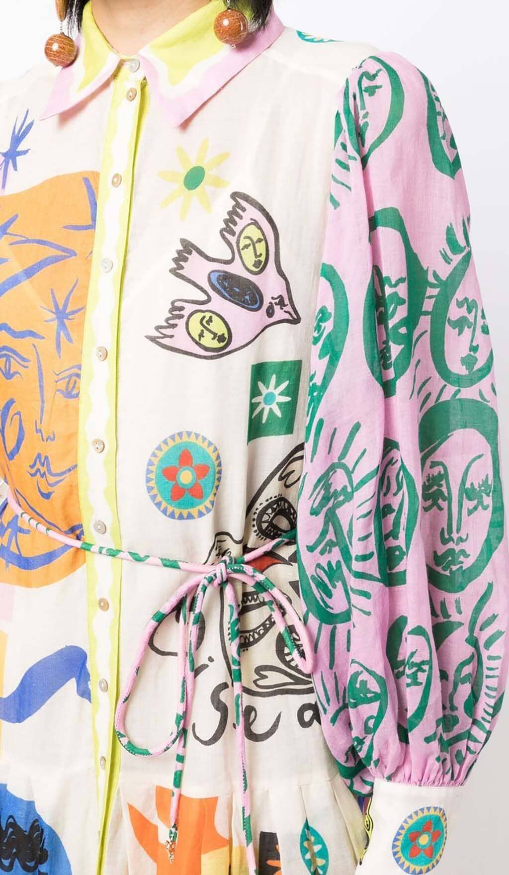 6776db85ee5118049d9c77678c58e97c.jpeg Fashionslee Women Lantern Sleeve Print Midi Dress