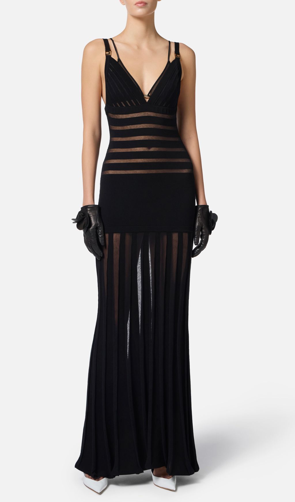 Fashionslee Women Gerben Black V-Neck Maxi Dress