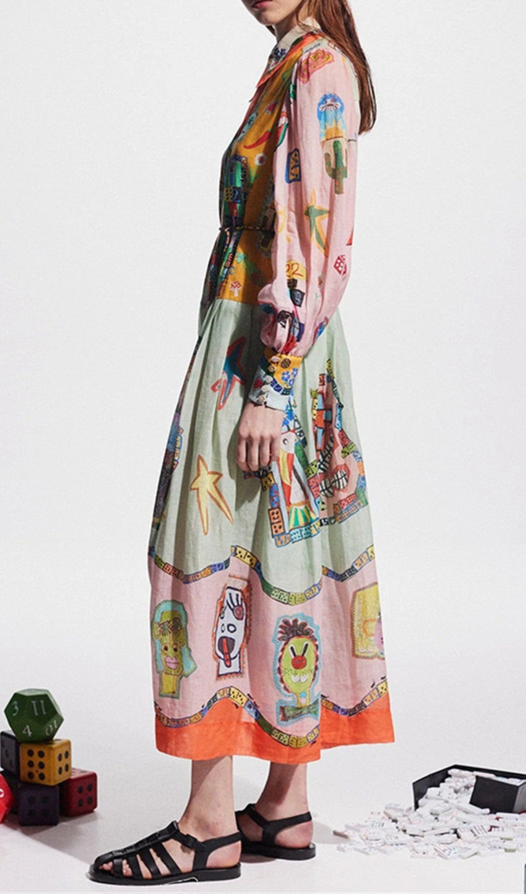 679ba5ca8aefb273832374f101abe4ac.jpg Fashionslee Women Ceara Printed Long Sleeve Midi Dress
