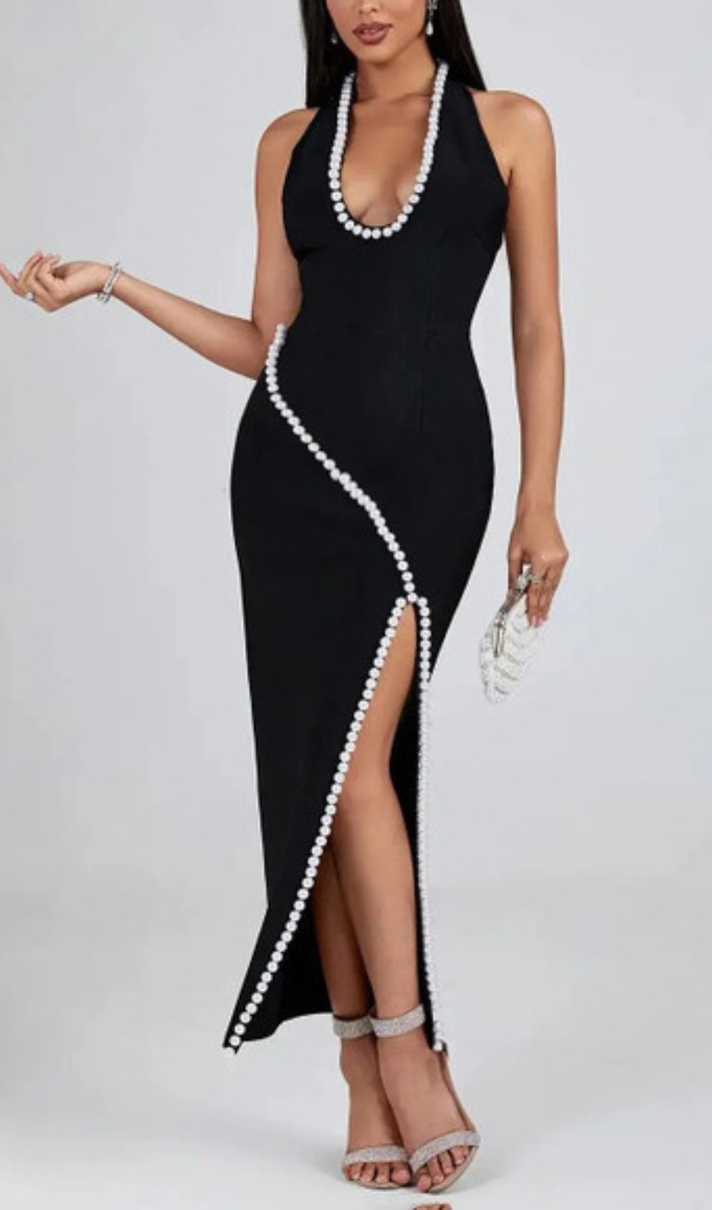 67a2bd3477d9ab6636dd38f323e0624f.png Fashionslee Women Aglaia Black Pearl Maxi Dress