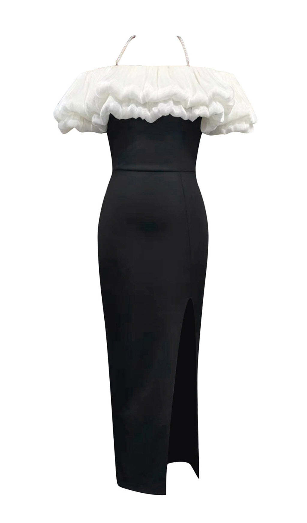 67bf98e0d51311c8e7e9051badec061e.jpeg Fashionslee Women Amram Off Shoulder Pearl Strap Maxi Dress