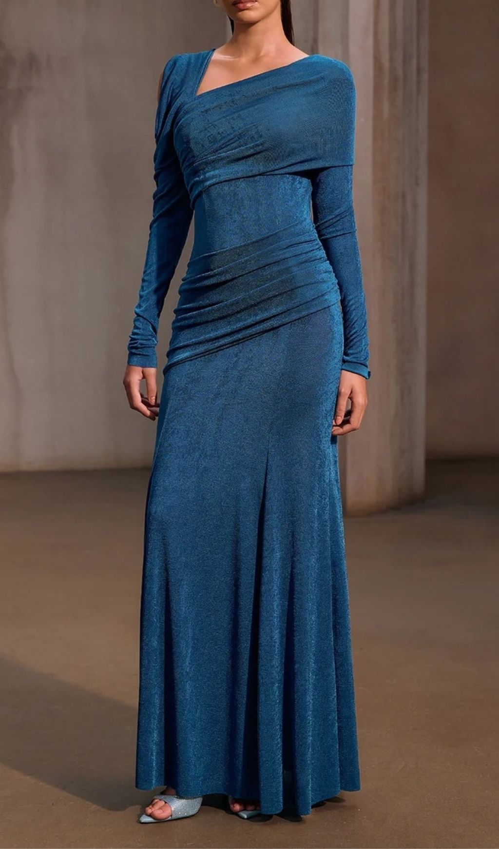 67cda3737162b3f99ecb5682af43aa23.jpg Fashionslee Women Xelyxan One Shoulder Ruched Maxi Dress