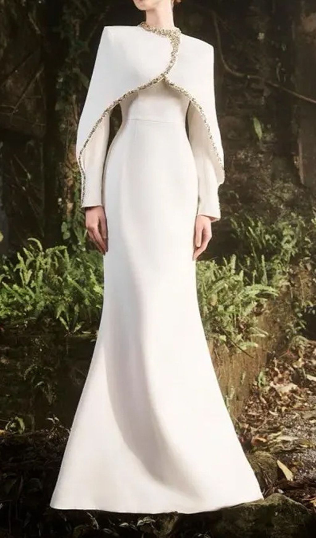 Fashionslee Women Fuyuko White Diamante Long Sleeve Maxi Dress