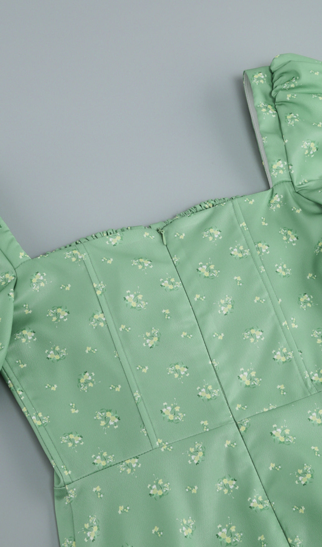 68176fbdf3ab3070aa84faef27903998.jpeg Fashionslee Women Vintage Floral Puff Sleeve Midi Dress In Green
