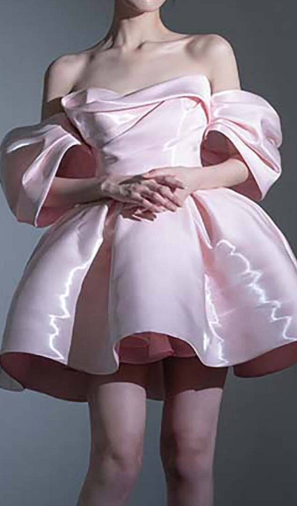 Fashionslee Women Off Shoulder Satin Mini Dress In Pink