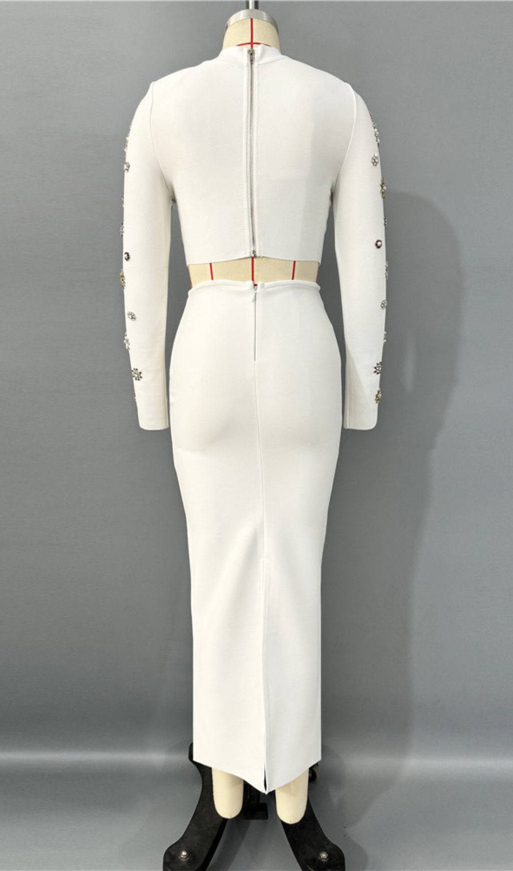 68220a818c690e635df64c1cf2a4ee53.png Fashionslee Women Guerra White Beaded Long Sleeve Two-Piece Set