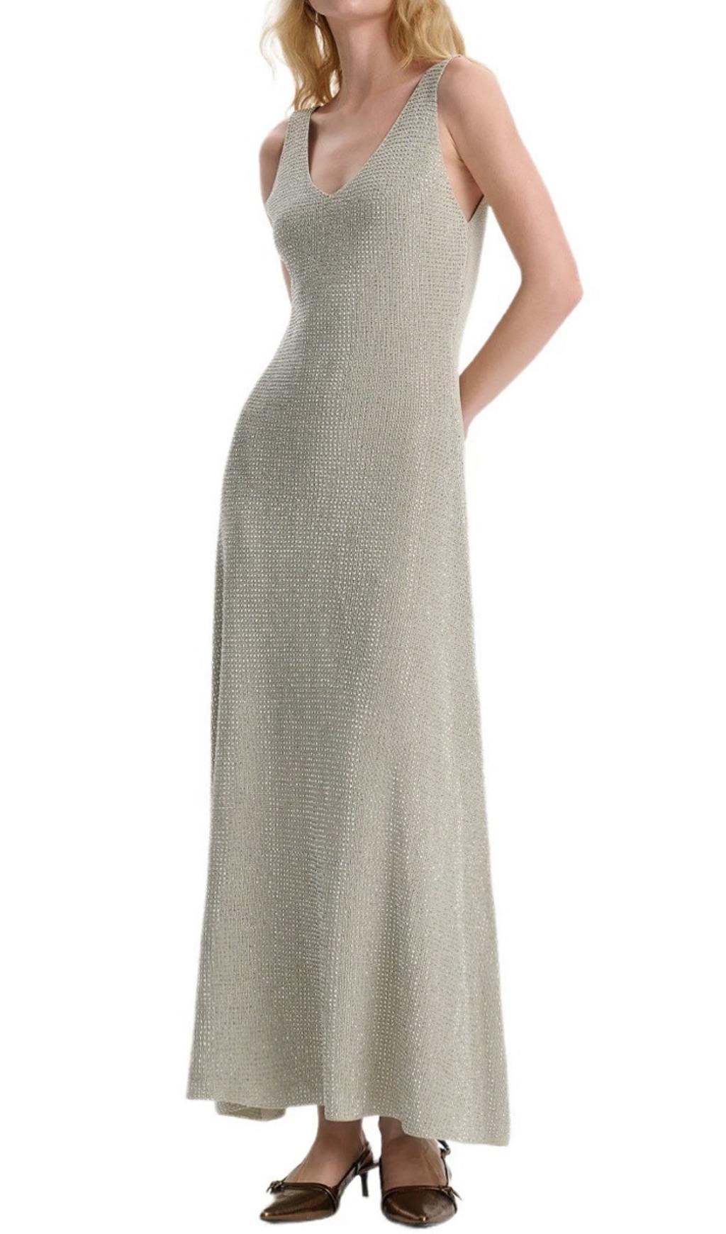 Fashionslee Women Elin Diamond Embellished Maxi Dress