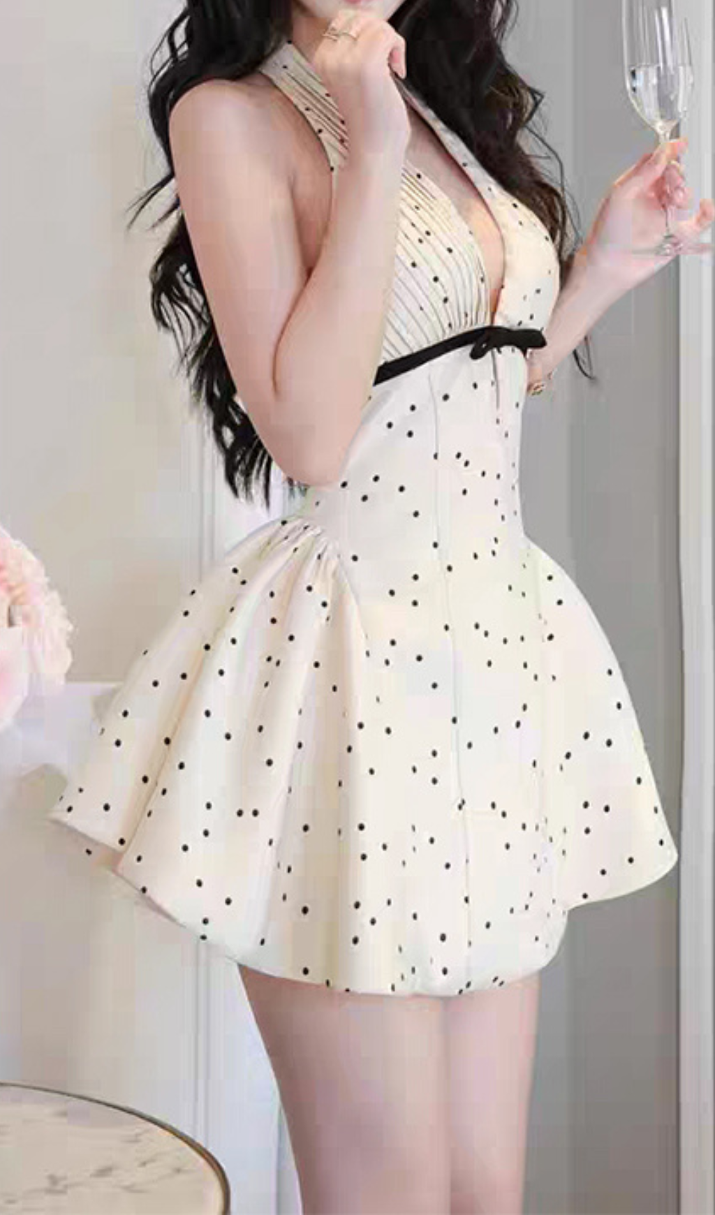686973fc4097f3edd76dadd8ae9a00ce.png Fashionslee Women Gergana Halter V-Neck Mini Dress