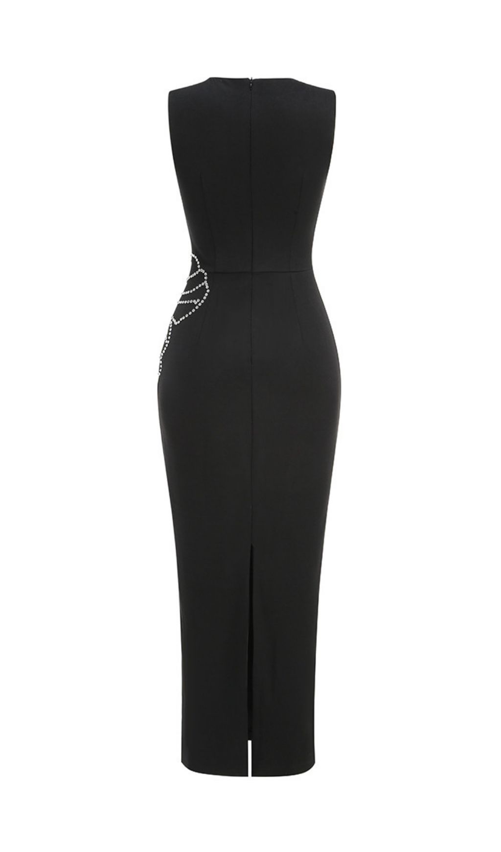 6881bbfab1bcb50b7c7151ed42be1c5d.jpg Fashionslee Women Keni Black Sleeveless Flower Diamante Maxi Dress