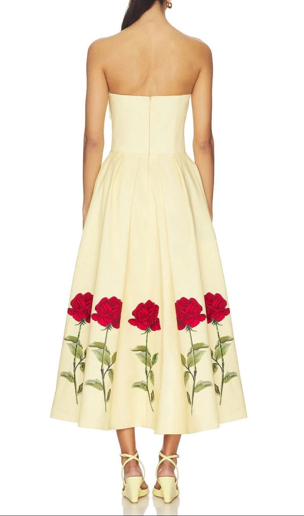 Fashionslee Women Leona Satin Floral Print Off-Shoulder Midi Dress