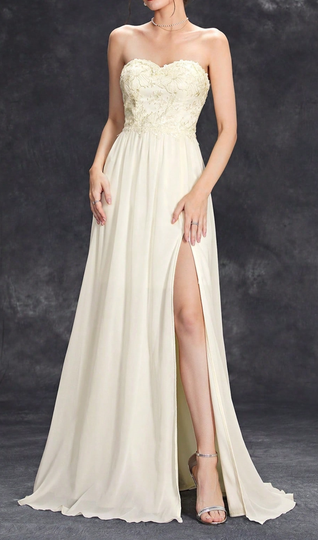 Fashionslee Women Demia Strapless Flower Maxi Dress