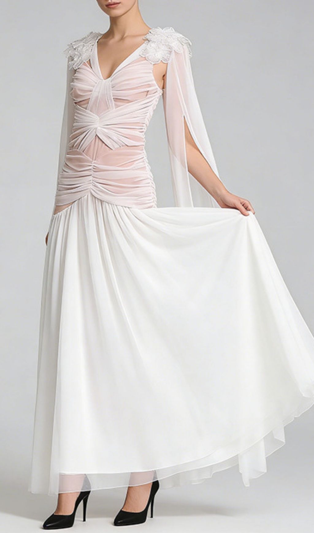 68cde1cc0612e88198667e2cbc88a0c3.jpg Fashionslee Women Kevlyn White Mesh Maxi Dress