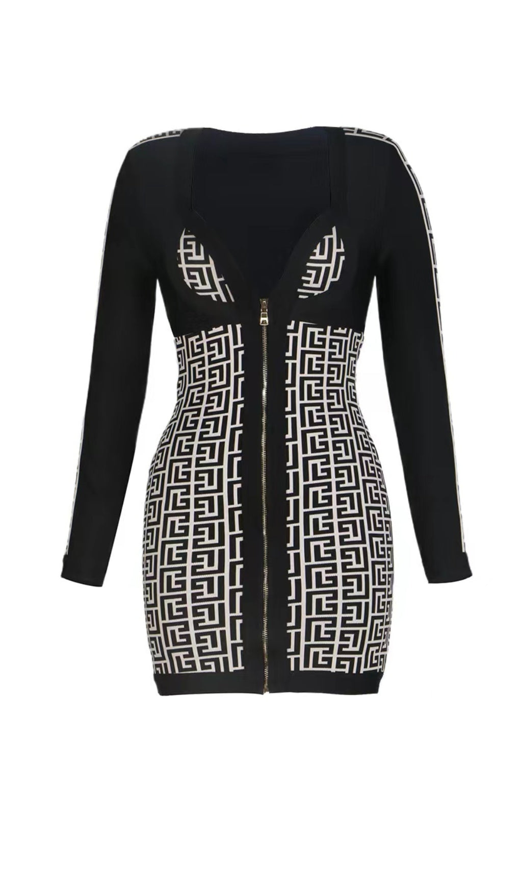 Fashionslee Women Shoulder Pads Knitted Mini Dress In Black