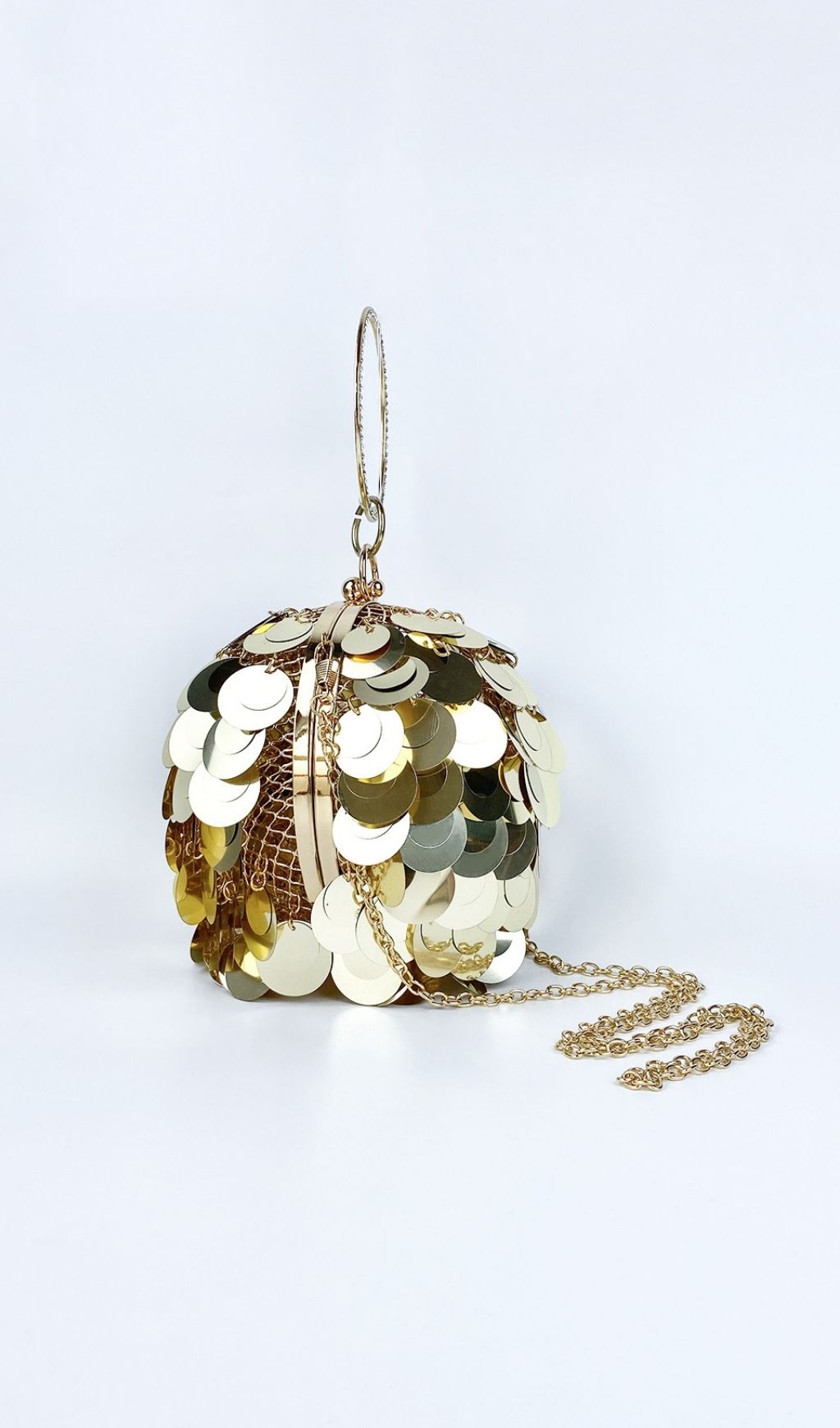 Fashionslee Women Adaiba Gold Ball Sequin Bag