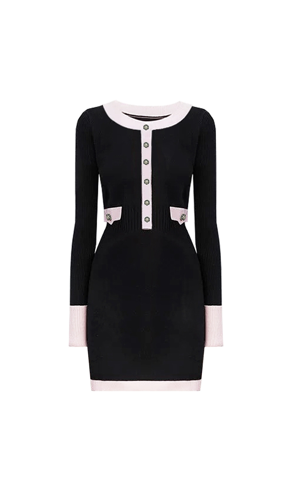 698a30585a2474923d67bc3915bb252c.jpg Fashionslee Women Elwyn Black Long Sleeve Knit Mini Dress