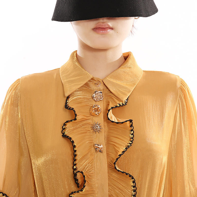 Fashionslee Women Jeseray Yellow Long Sleeve Maxi Dress