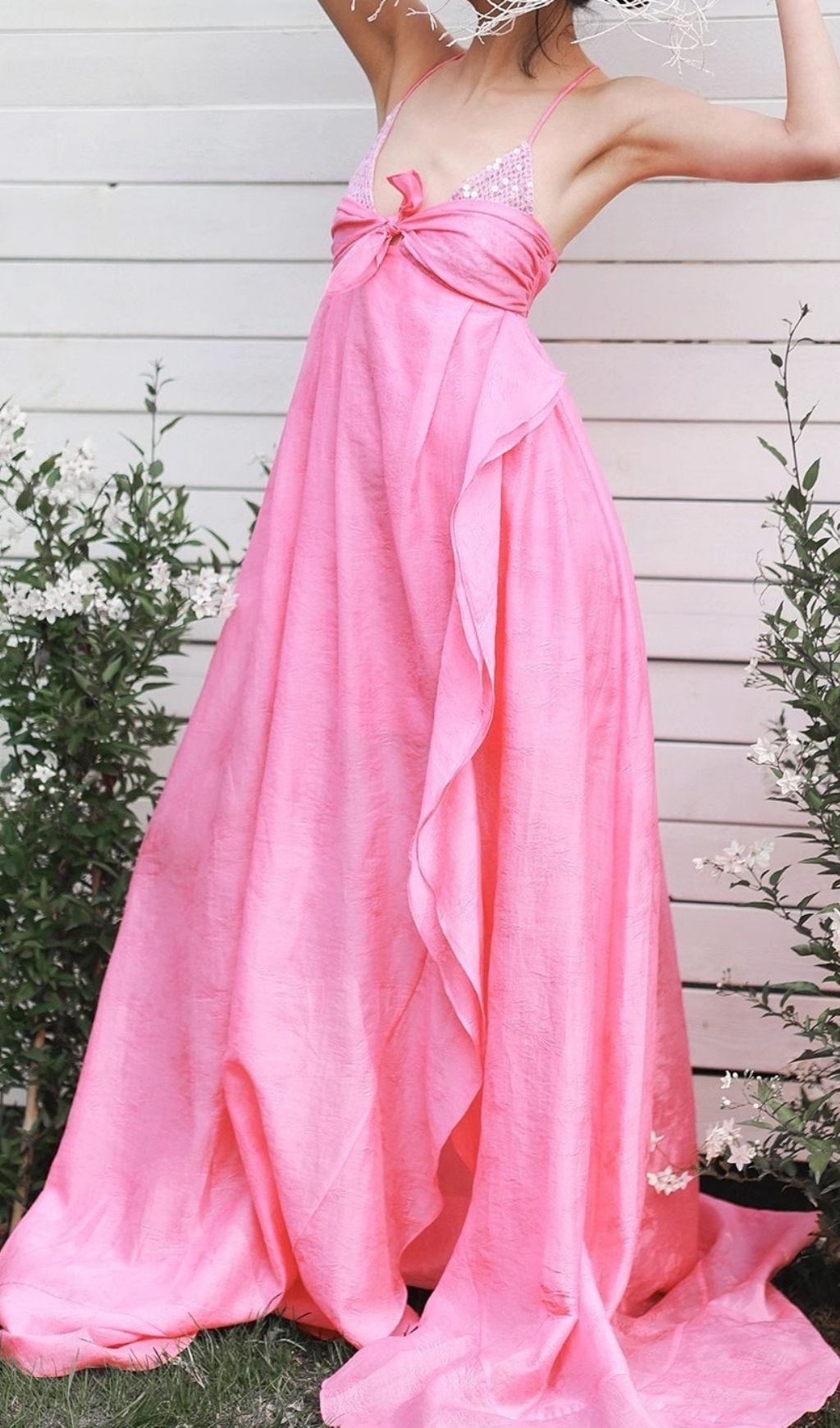 6a21b78b7136a311c4c225a5a86f083d.jpg Fashionslee Women Keyah Pink Strappy Sequin Maxi Dress