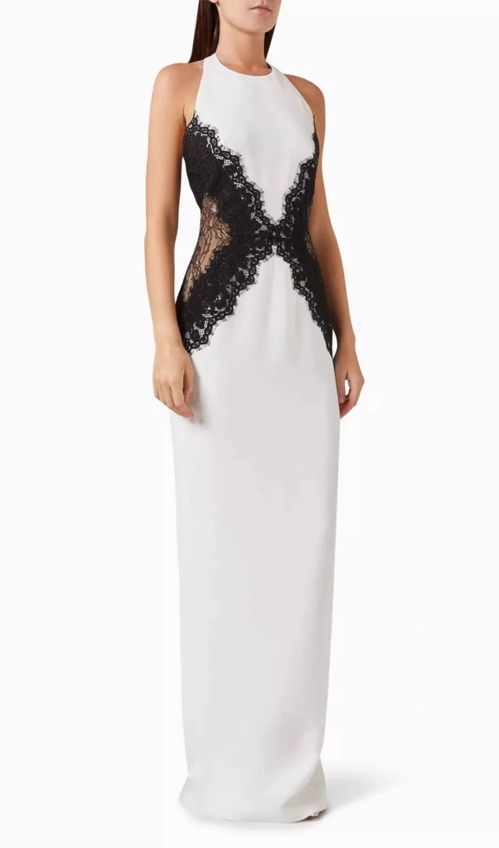 Fashionslee Women Kaylani White Lace Sleeveless Maxi Dress