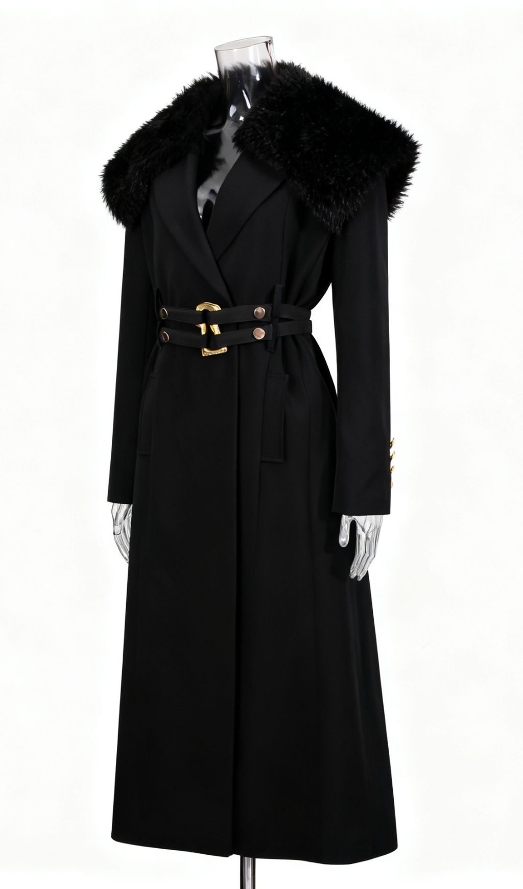 VINTAGE BLACK FUR COLLAR COAT – MUST-HAVE - OWNCI VINTAGE BLACK FUR COLLAR COAT – MUST-HAVE - OWNCI