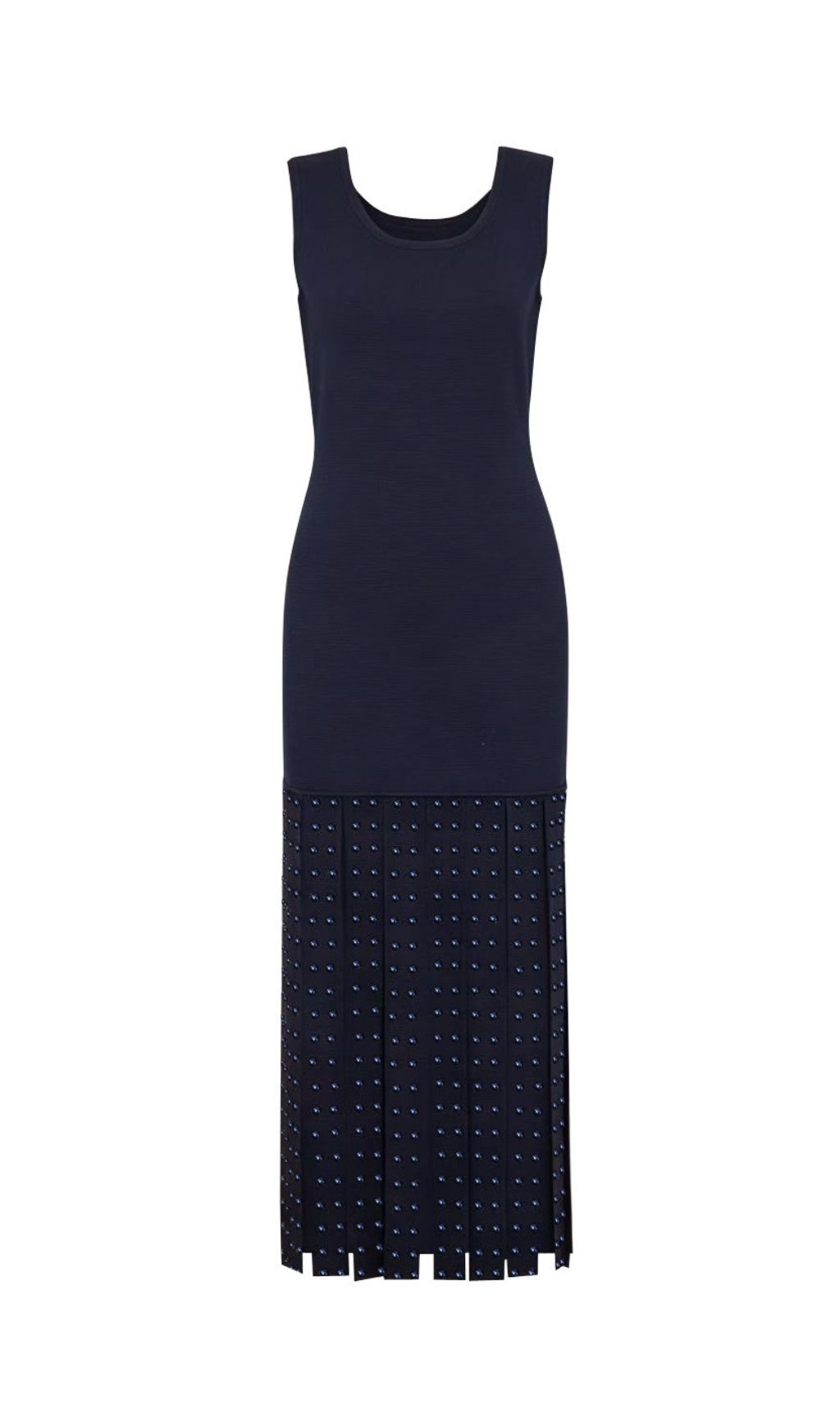 6a7fe3cdb2ee593ab7a153abc8f4c161.jpg Fashionslee Women Kilikina Navy Blue Sleeveless Diamante Knit Midi Dress