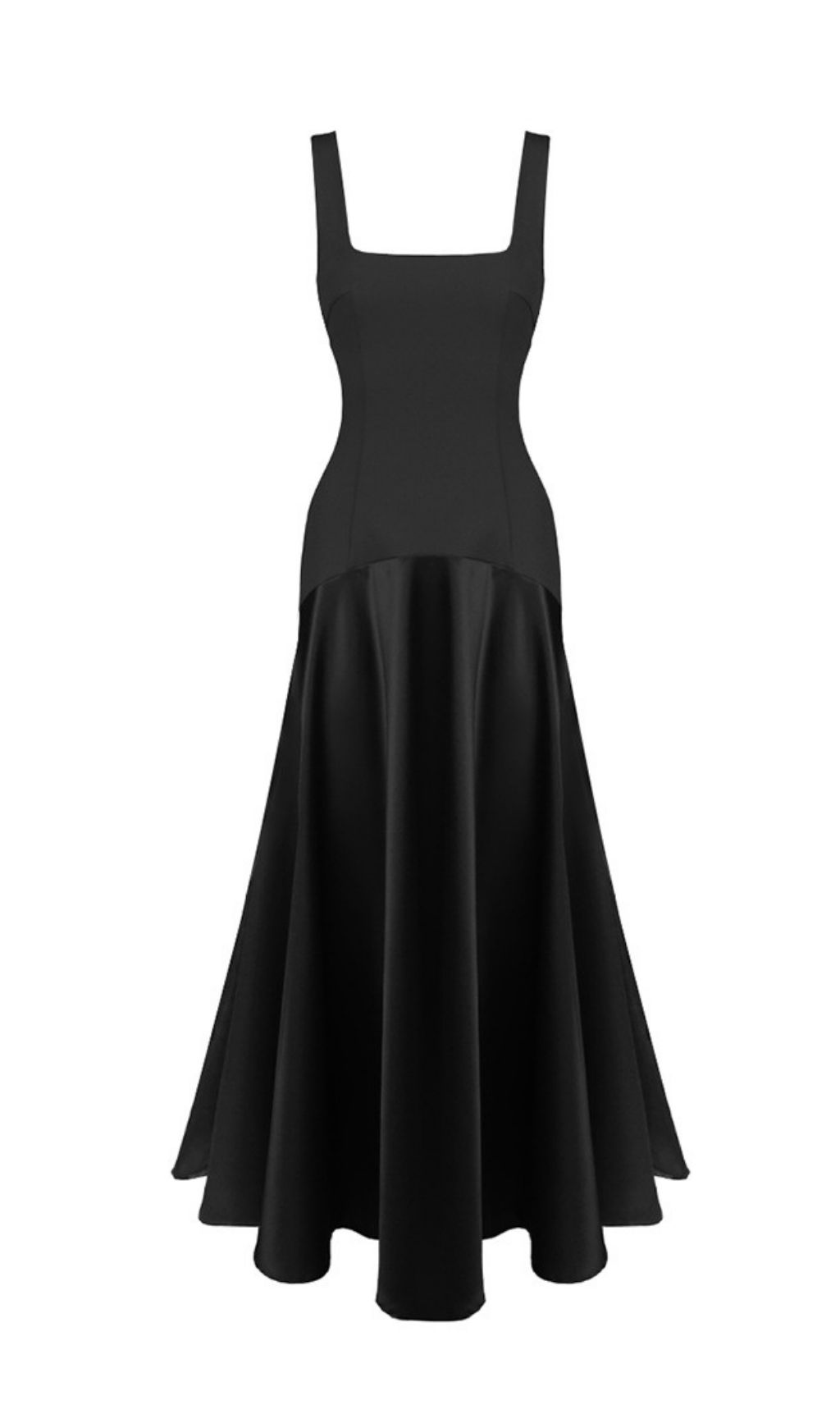 6ab1804973b9ee3852673aa6729fd8de.jpg Fashionslee Women Kalista Black Square Neck Maxi Dress