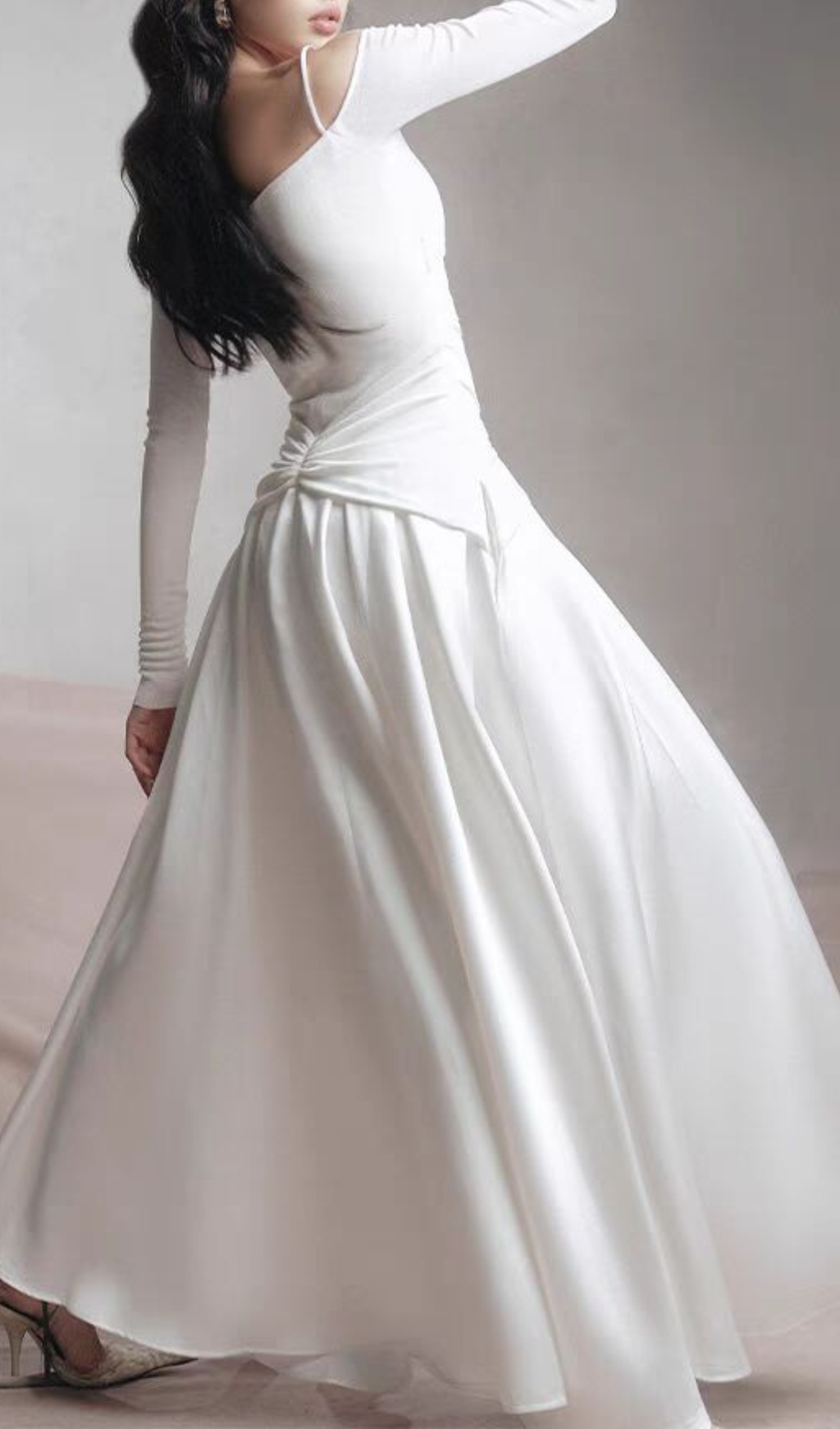 6ac9b4a0c6a772977a3bed8323b3346a.jpg Fashionslee Women Cailin Long Sleeve Ruched Maxi Dress