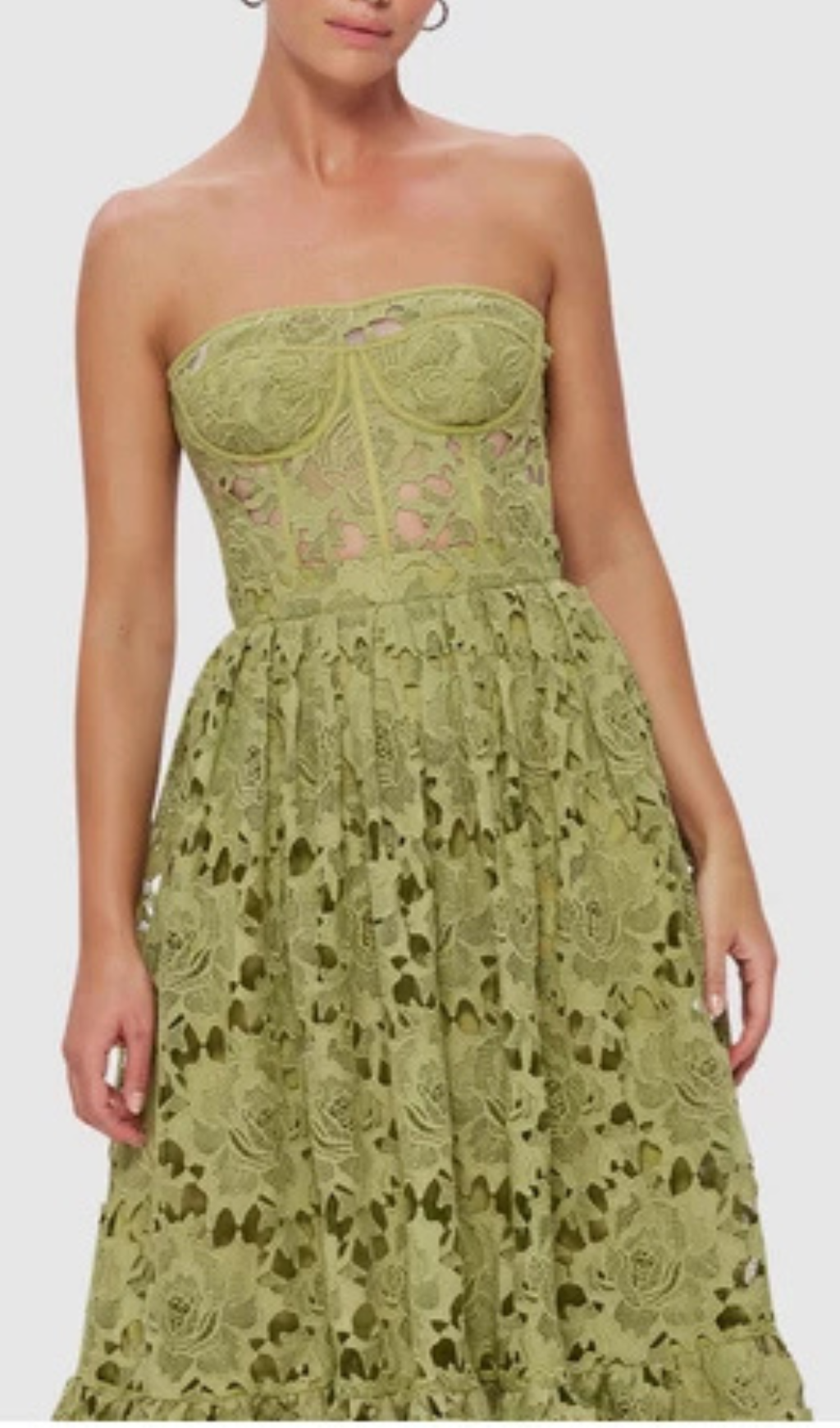 6adf828e9948d133f7c146f2f6777993.png Fashionslee Women Aris Green Lace Bustier Maxi Dress
