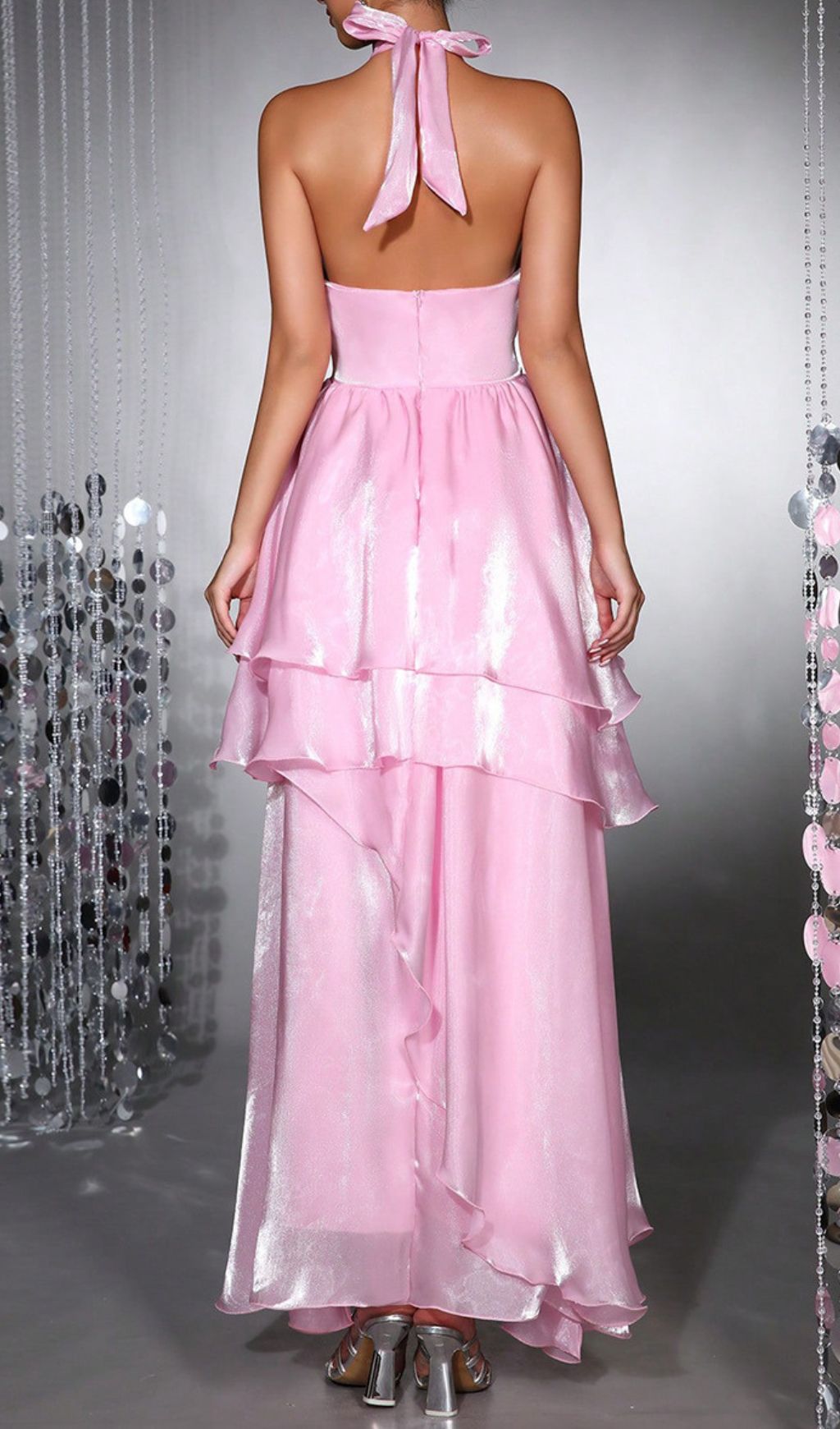 6af34df3d1916f57ea996c376cb972dd.jpg Fashionslee Women Haloke Pink Halter Maxi Dress