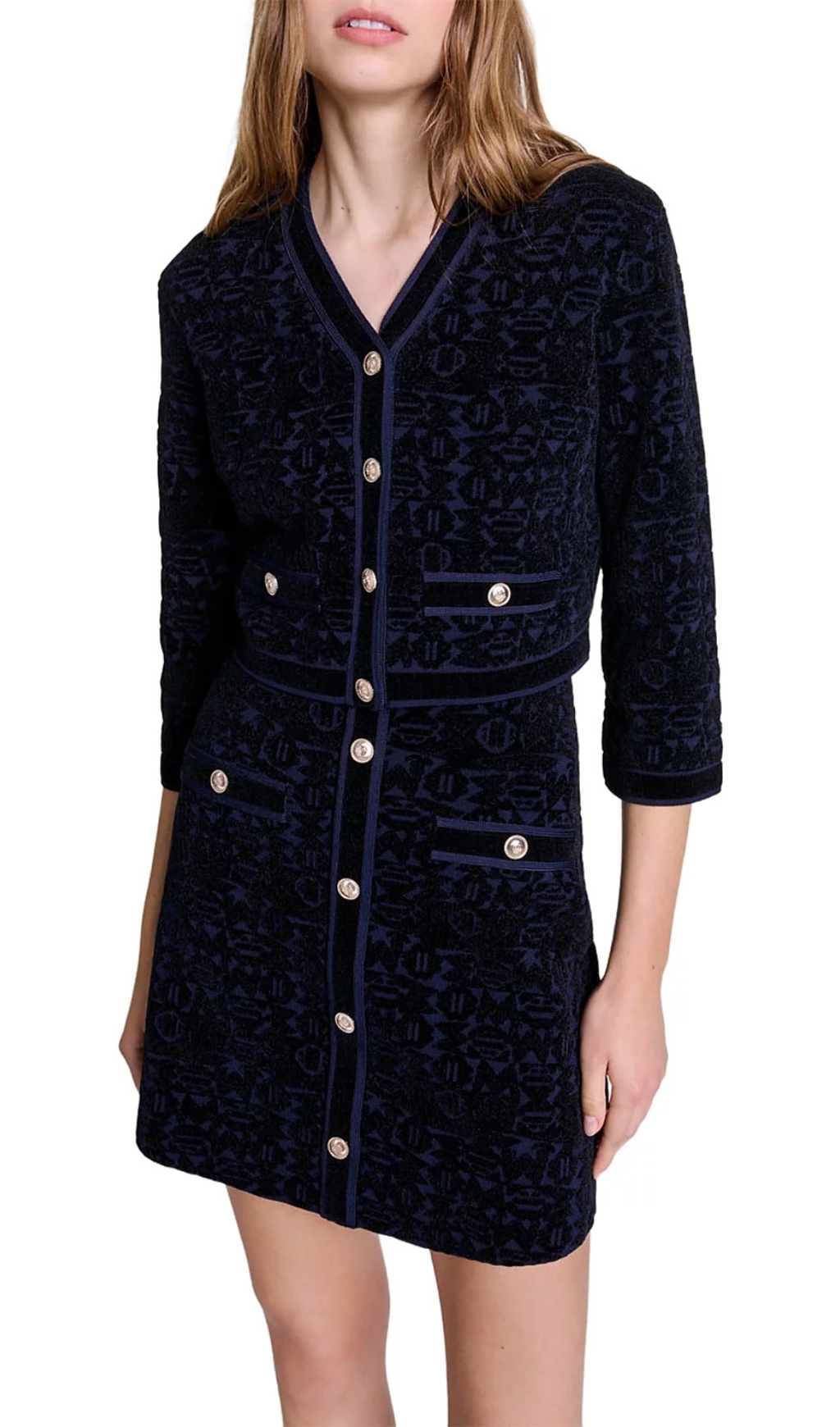 6b3755f1e604b021d5bfab1f38bc8c57.jpg Fashionslee Women Reverie Velvet Knit 2-In-1 Cardigan & Dress Set