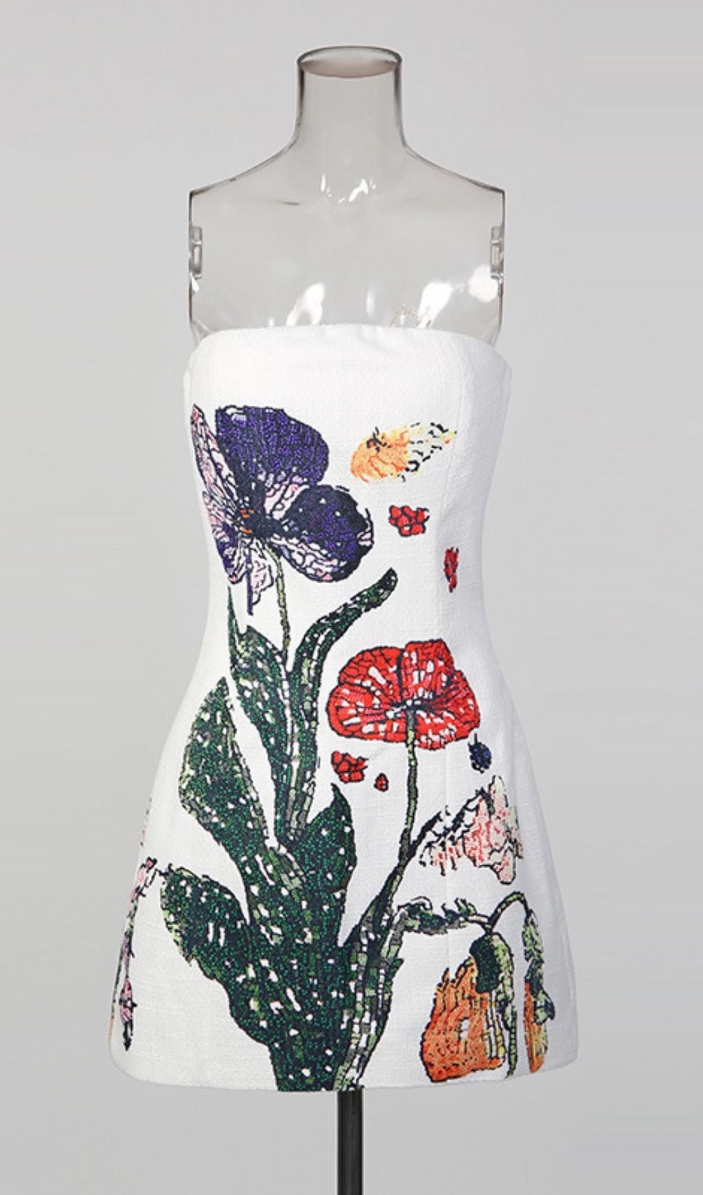 6b5d86612d79c401dc21beeed5516138.jpg Fashionslee Women Kenley White Strapless Flower Mini Dress