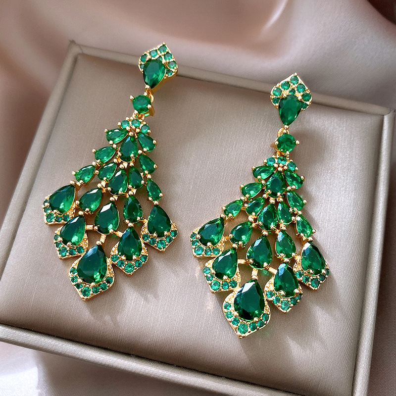 6b837a49514115c3d43f0121fffd6212.jpg Fashionslee Women Danton Green Diamond Earrings