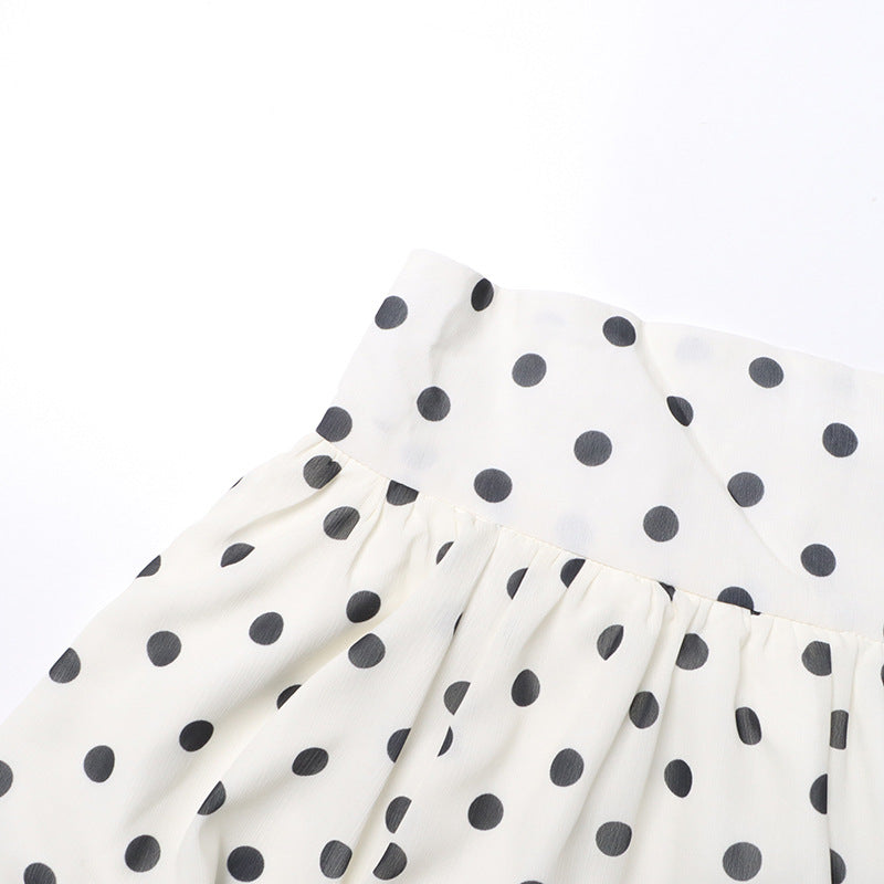 Fashionslee Women Polka Dot Skirt Set In White