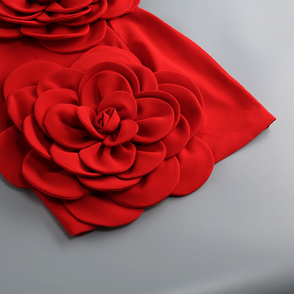 6c26400bfb3b570cb821351dfa6a1bda.jpeg Fashionslee Women Annabeth Red Flower Bind Mini Dress
