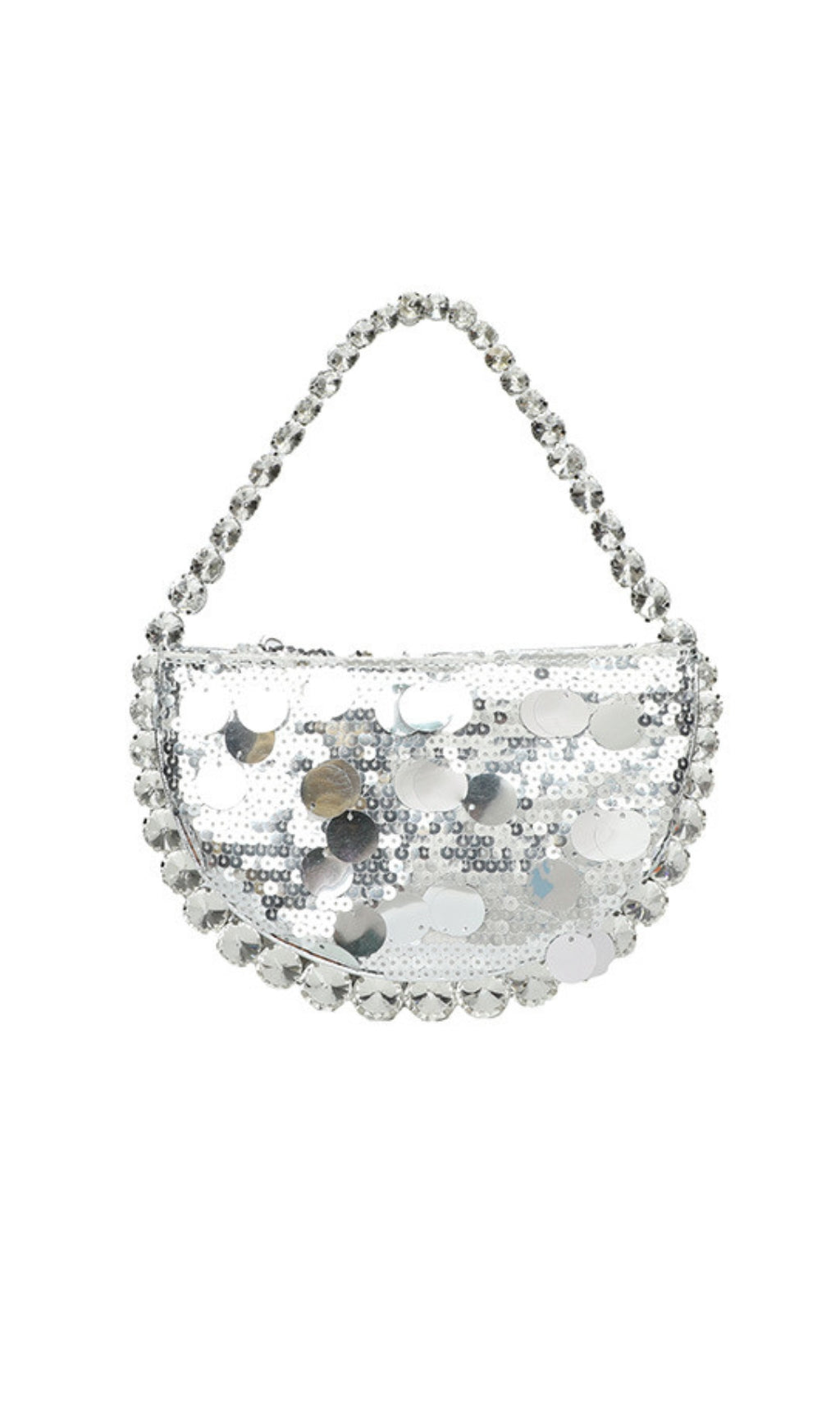 Fashionslee Women Rhinestone Sequin Clutch In Silver