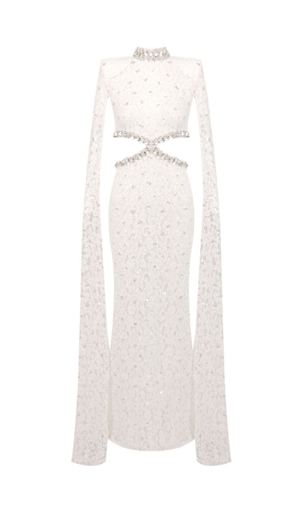 6c53dc29fb7c16760c7d5bdf3549d17f.jpg Fashionslee Women Katoka White Lace Sequin Cutout Maxi Dress