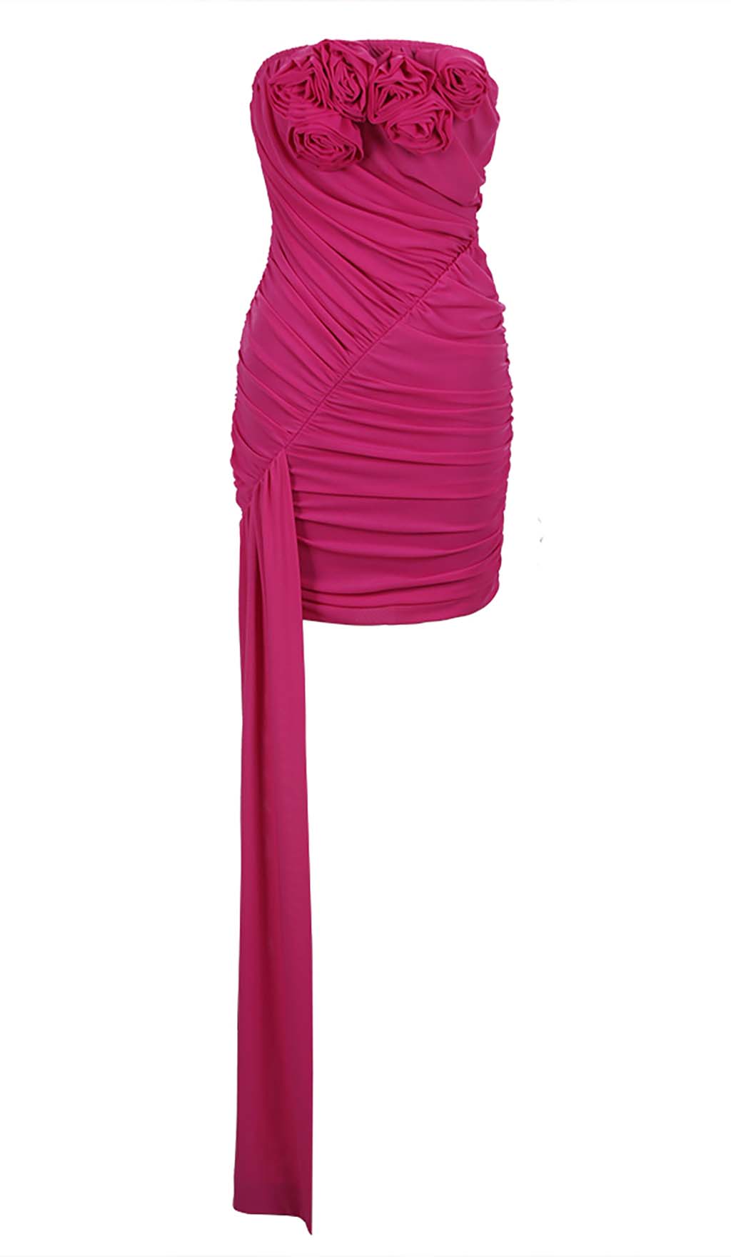 6c77de4eecf9fd07ca1e1a56ba3202e4.jpeg Fashionslee Women Strapless Ruched Mini Dress