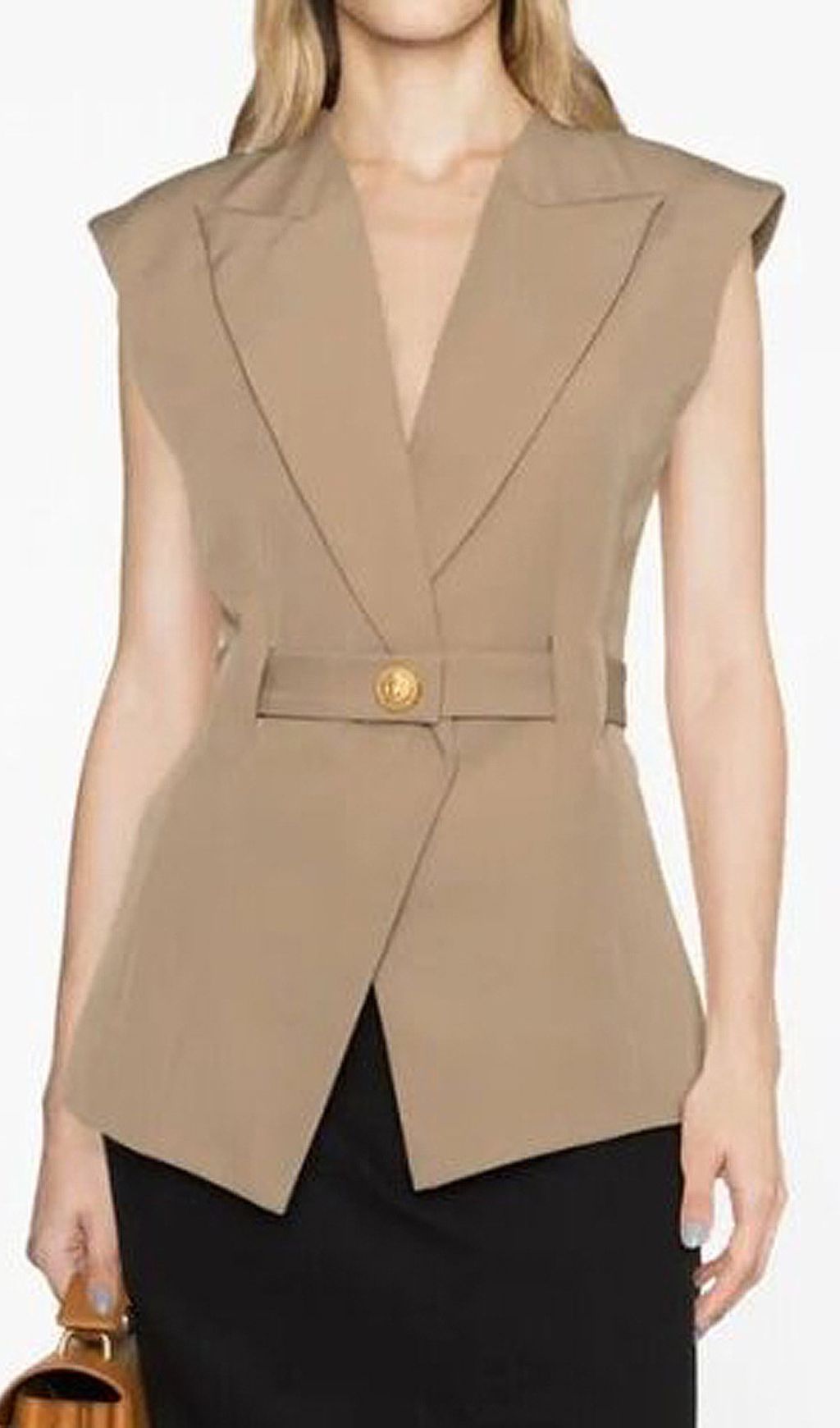 Fashionslee Women Fawn Vest With Belt