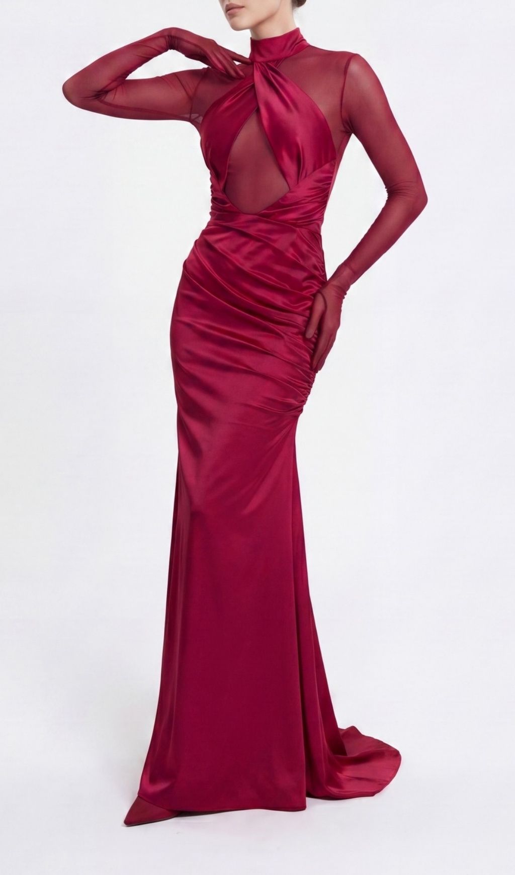 6cc2d21e8d996dcf27a7f185d85dbe76.jpg Fashionslee Women Khadiga Red Long Sleeve Gown