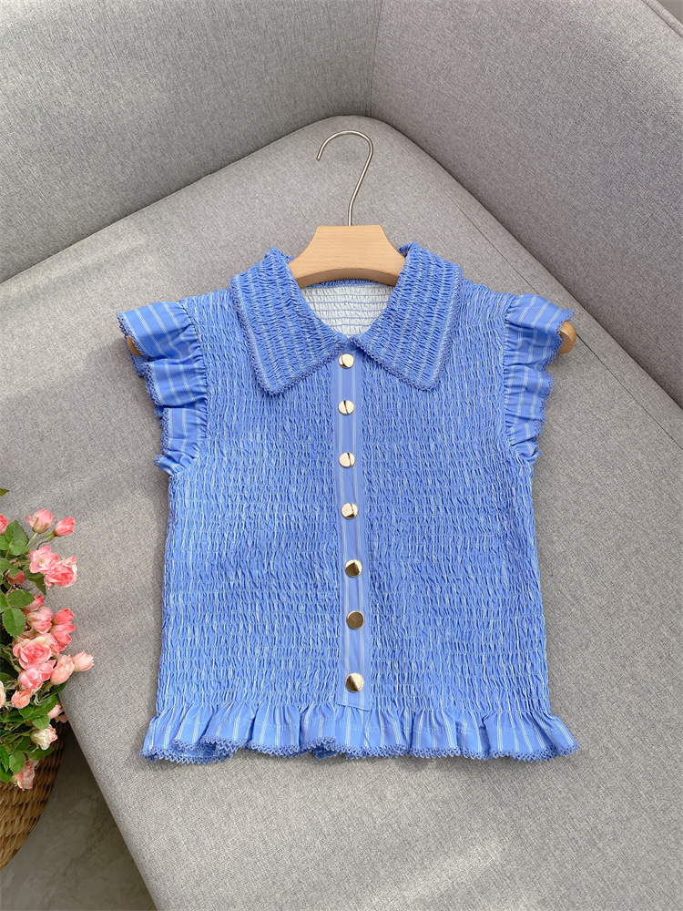 6cf46e03b512a6bc052c299bc655325b.jpg Fashionslee Women Satin Smocked Top
