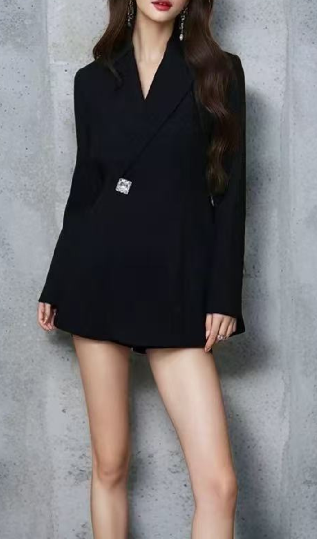 Fashionslee Women Gella Black Long Sleeve Blazer