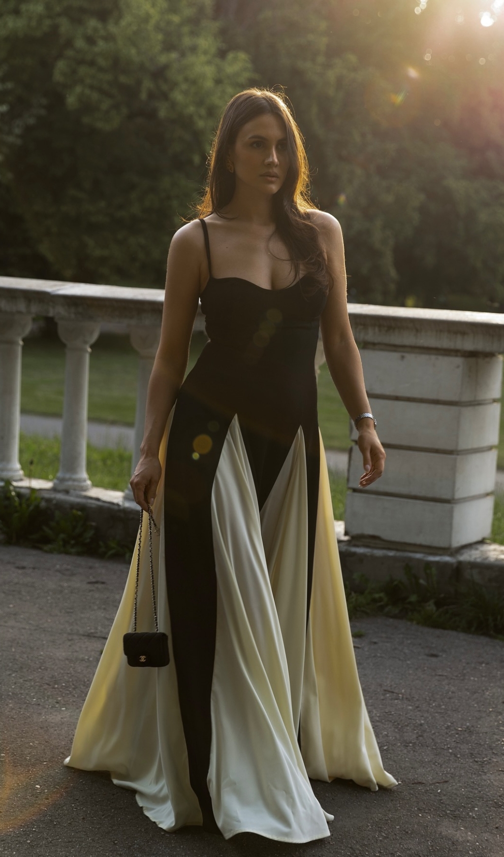 6d03b15a960f01e8becad44b0733bb2e.jpg Fashionslee Women Brynna Black White Patchwork Maxi Dress