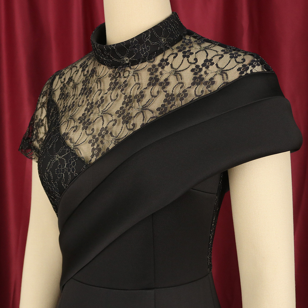 6d1129369ed10306d96002131bfb7404.jpg Fashionslee Women Bader Black Lace Irregular Midi Dress